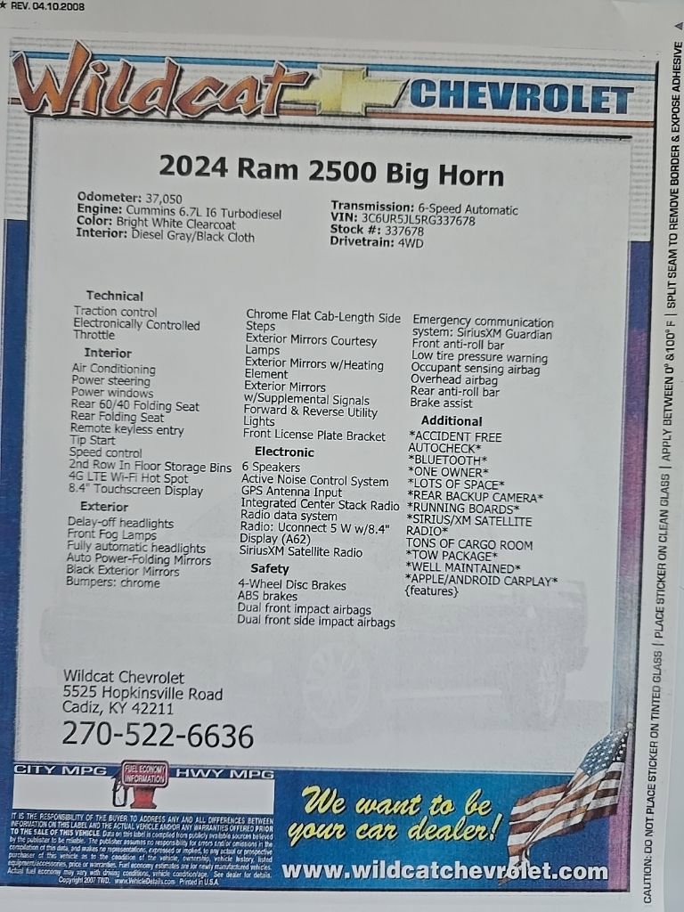 Used 2024 RAM 2500 Big Horn image 29