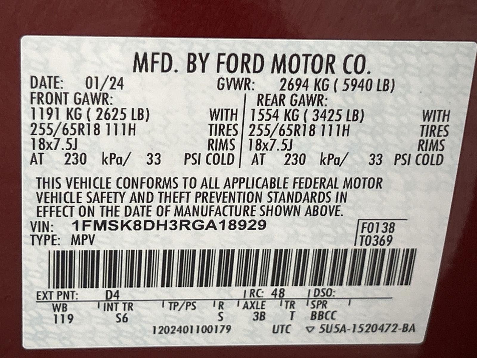 Used 2024 Ford Explorer XLT w/ Equipment Group 202A AWD/4WD image 29