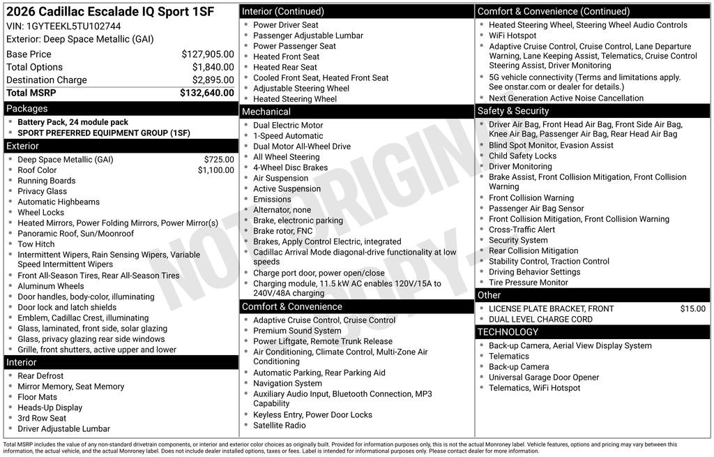 New 2026 Cadillac Escalade IQ Sport 1 AWD/4WD image 58