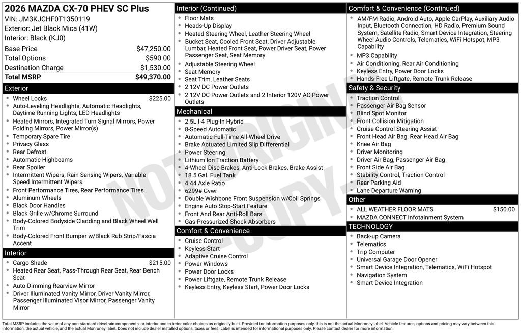 New 2026 MAZDA CX-70 SC Plus image 6
