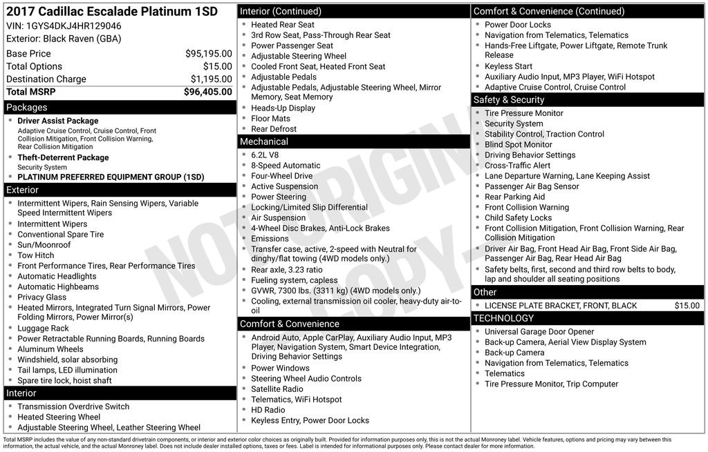 Used 2017 Cadillac Escalade Platinum image 4