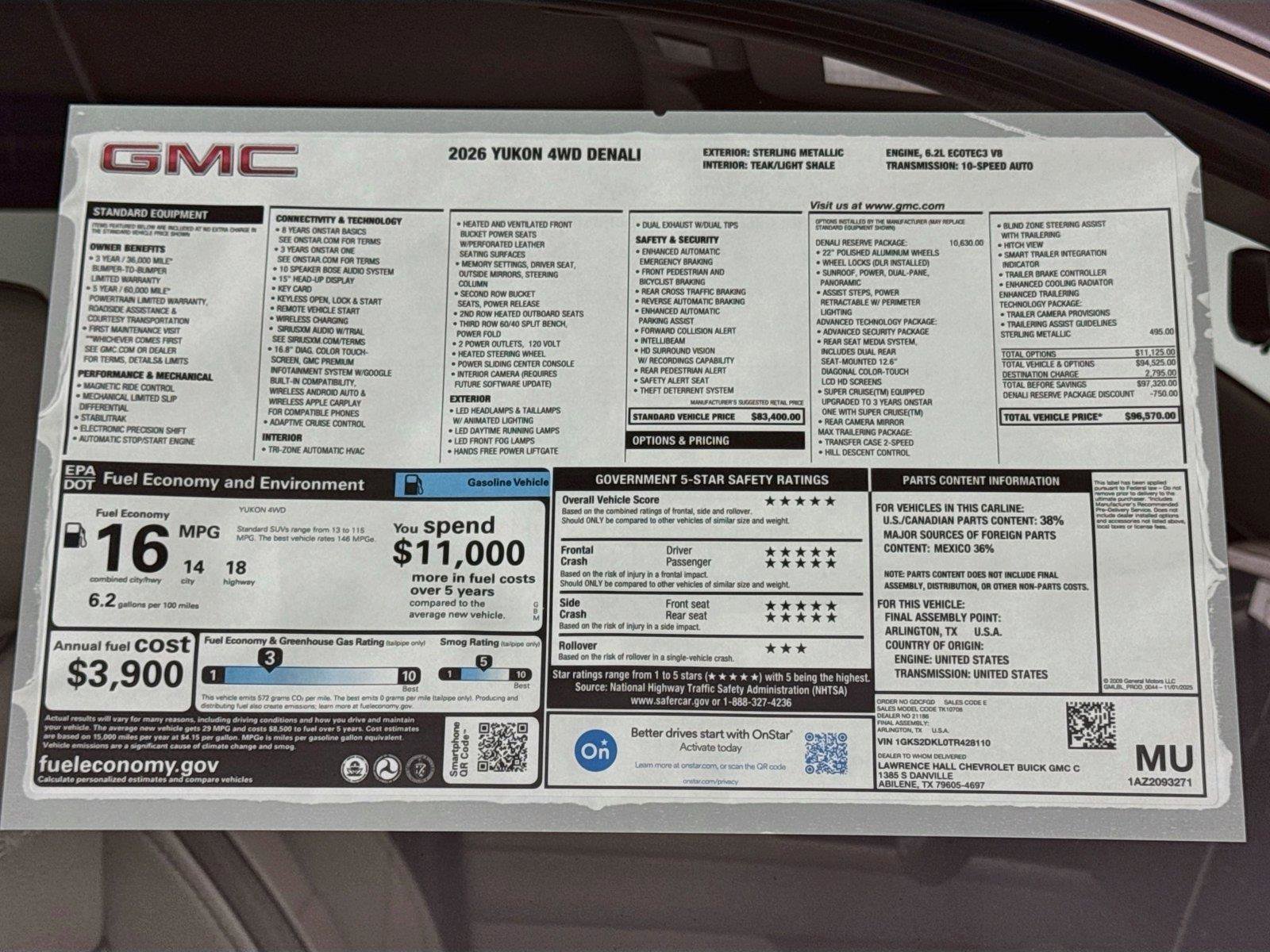 New 2026 GMC Yukon Denali w/ Denali Reserve Package AWD/4WD image 20
