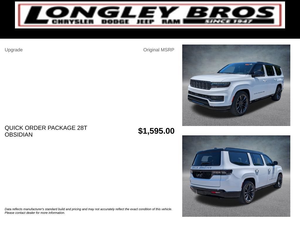 Used 2025 Jeep Grand Wagoneer Series III w/ Quick Order Packagew 28T AWD/4WD image 7
