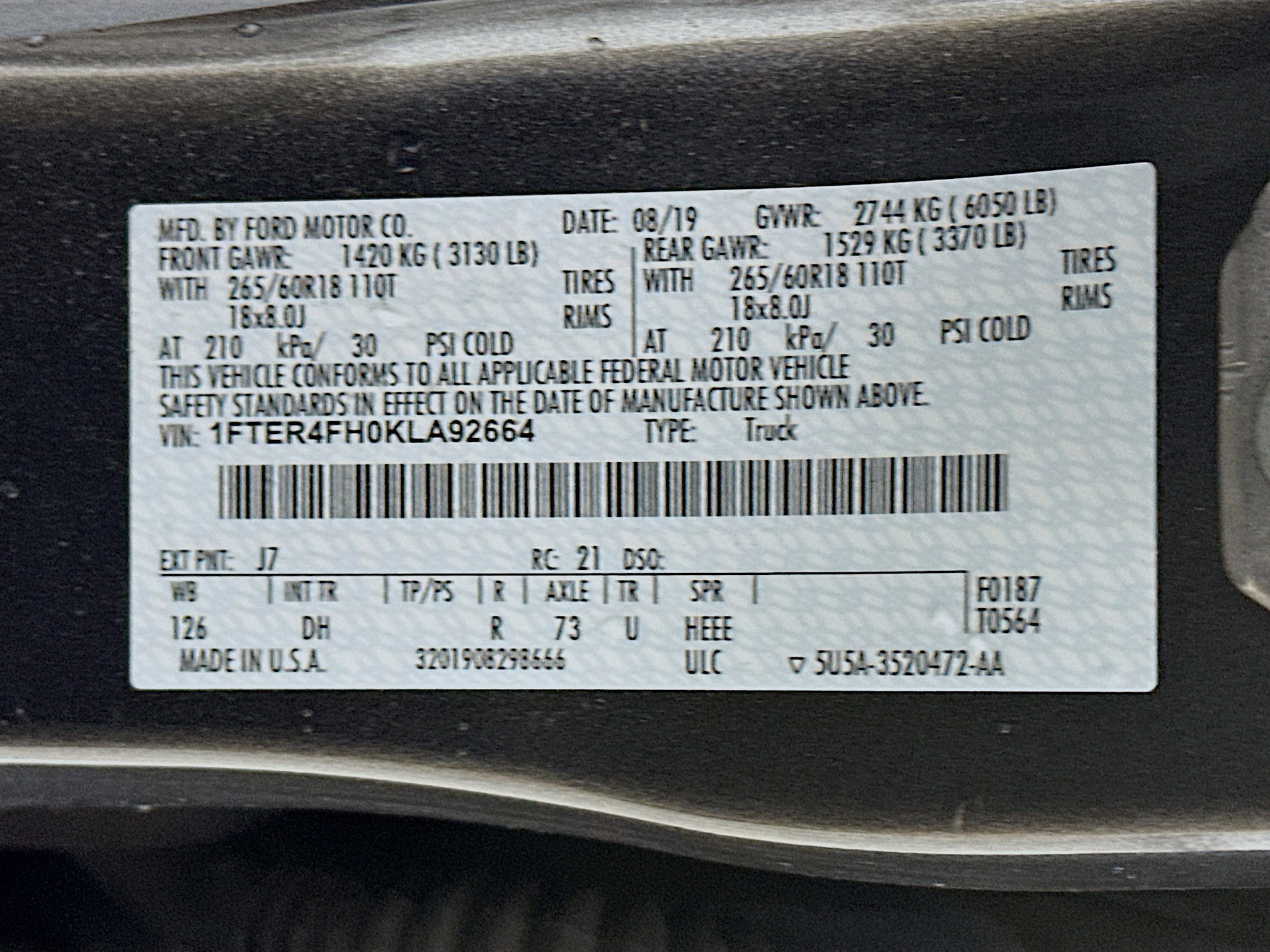 Used 2019 Ford Ranger Lariat w/ Equipment Group 501A Mid image 12