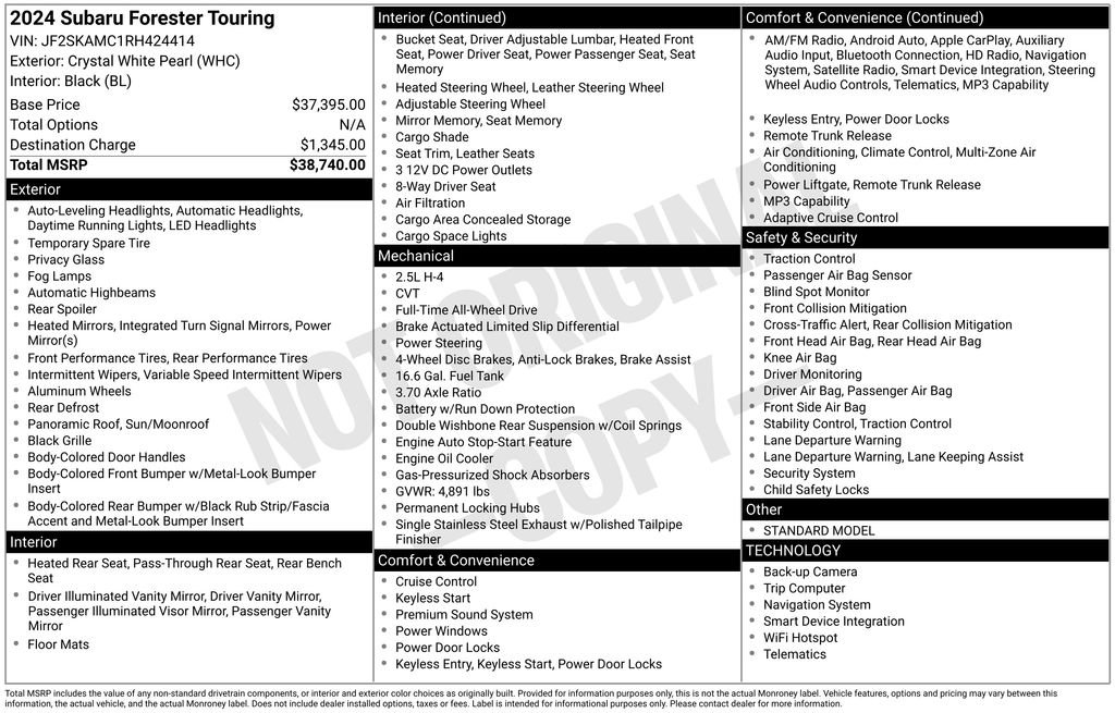 Used 2024 Subaru Forester Touring AWD/4WD image 24