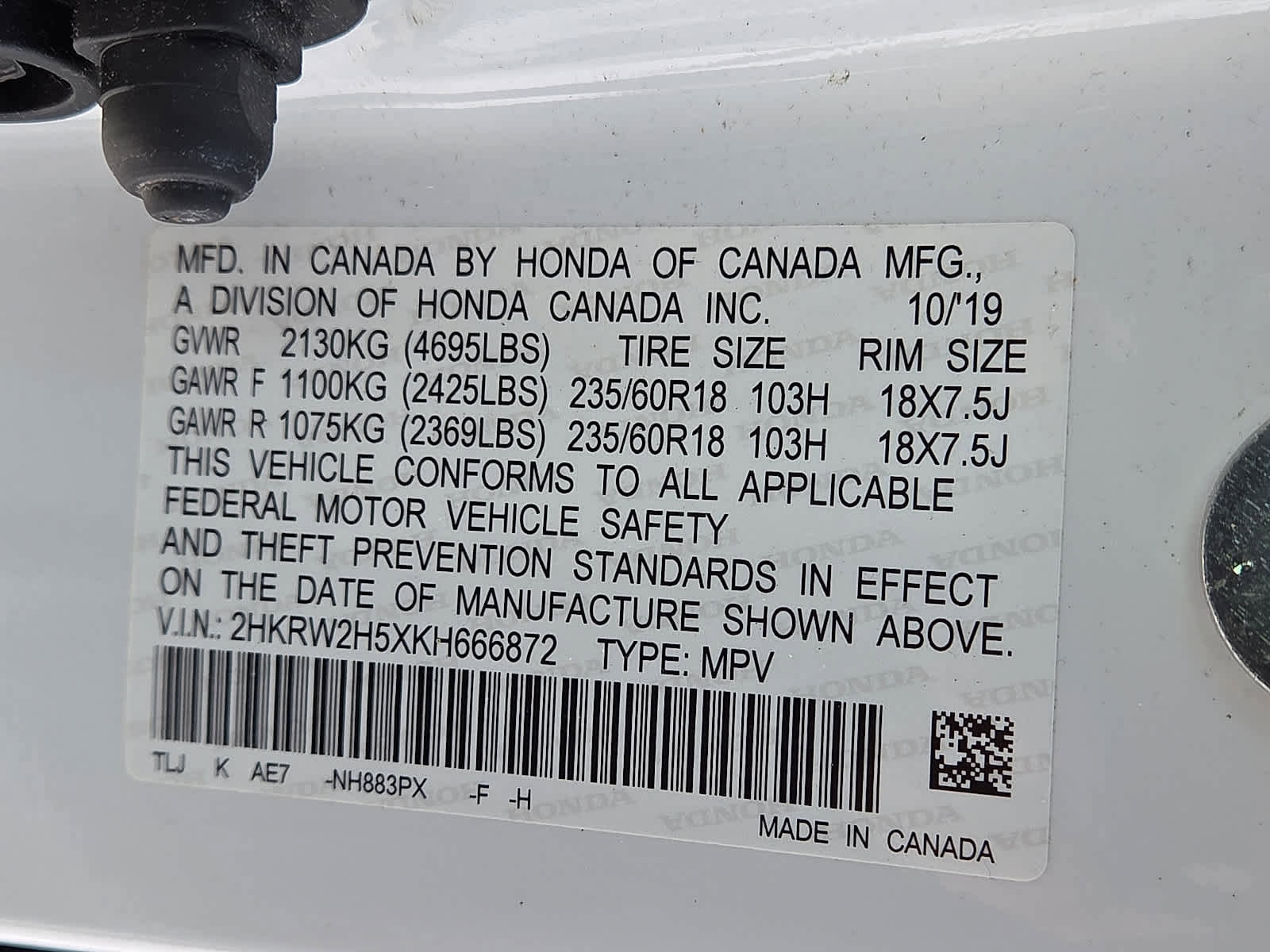 Certified 2019 Honda CR-V EX image 27