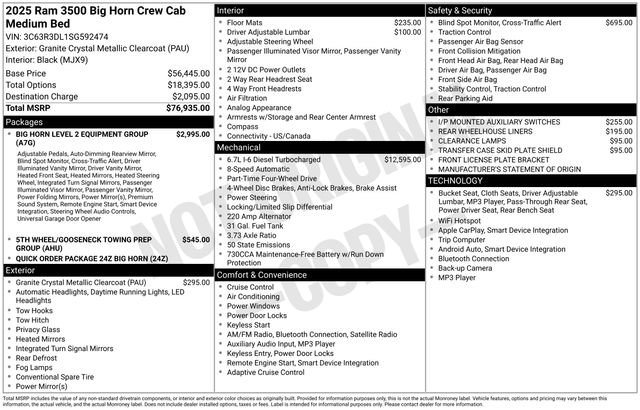 New 2025 RAM 3500 Big Horn AWD/4WD image 31