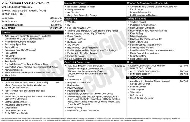 Certified 2026 Subaru Forester Premium AWD/4WD image 6
