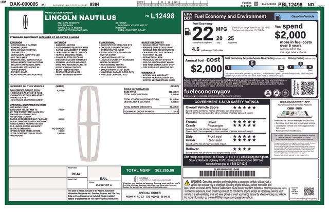 Used 2023 Lincoln Nautilus Reserve w/ Equipment Group 201A AWD/4WD image 33
