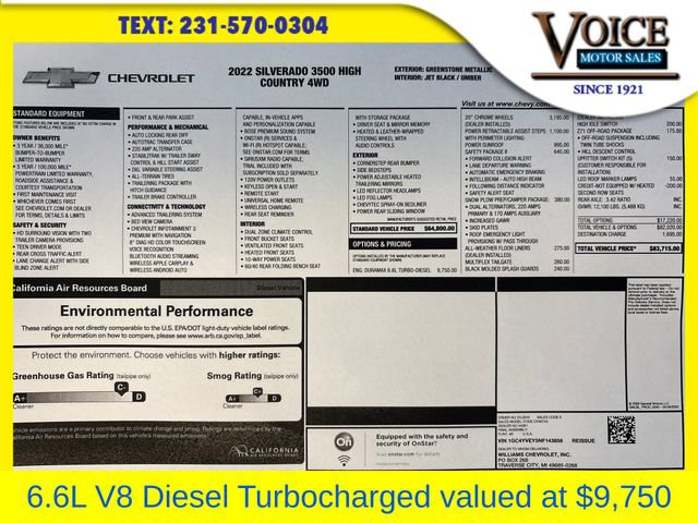 Used 2022 Chevrolet Silverado 3500 High Country w/ Safety Package II