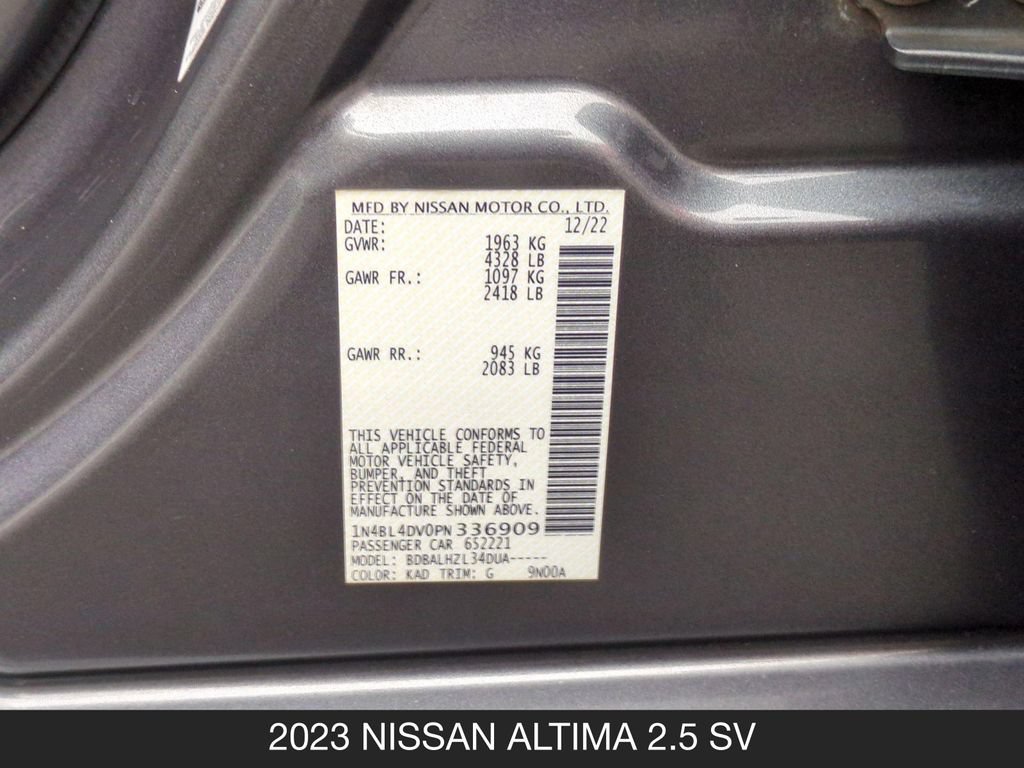 Used 2023 Nissan Altima 2.5 SV FWD image 25