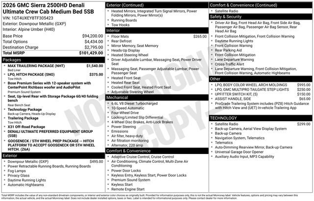 New 2026 GMC Sierra 2500 Denali Ultimate w/ Max Trailering Package AWD/4WD image 3