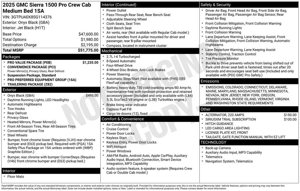 New 2025 GMC Sierra 1500 Pro w/ Pro Value Package image 4