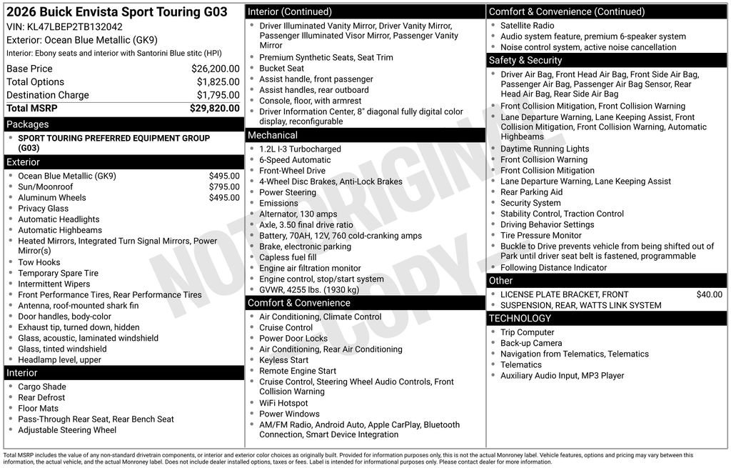New 2026 Buick Envista Sport Touring image 5