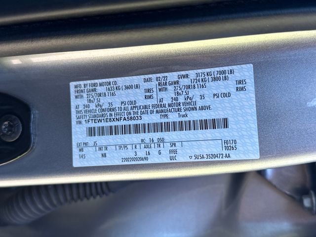 Used 2022 Ford F150 Tremor w/ Equipment Group 402A High AWD/4WD image 23