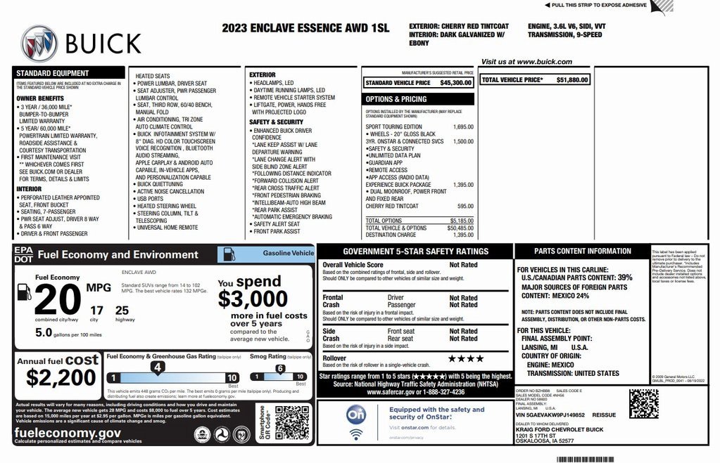 Used 2023 Buick Enclave Essence w/ Experience Buick Package image 2