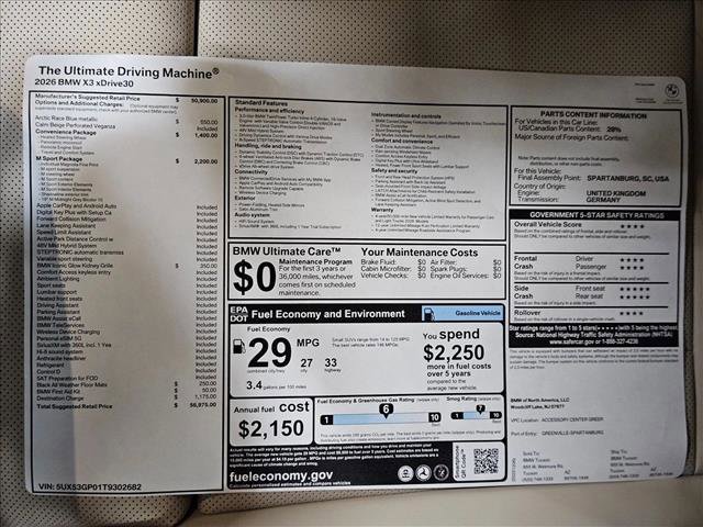 New 2026 BMW X3 xDrive30 w/ M Sport Package image 20