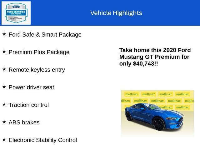 Certified 2020 Ford Mustang GT Premium w/ Equipment Group 401A RWD image 10