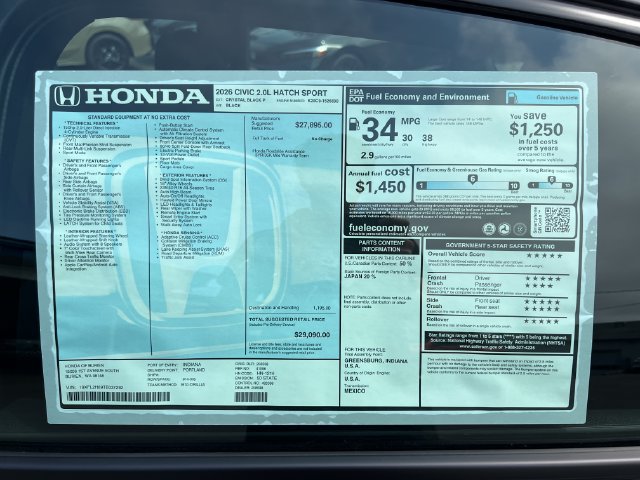 New 2026 Honda Civic Sport image 30