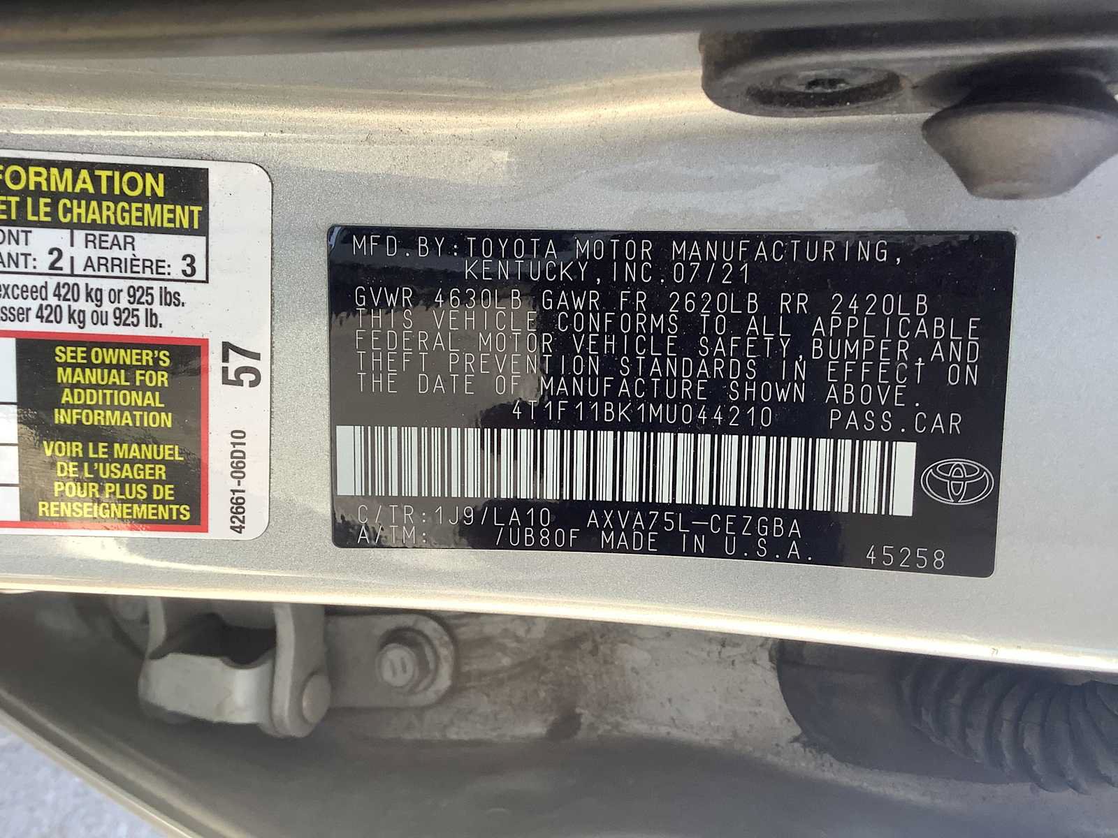 Used 2021 Toyota Camry XLE w/ Navigation Package AWD/4WD image 10