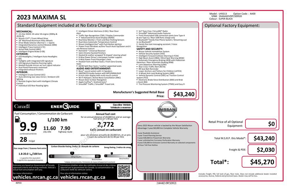 Used 2023 Nissan Maxima SL FWD image 10
