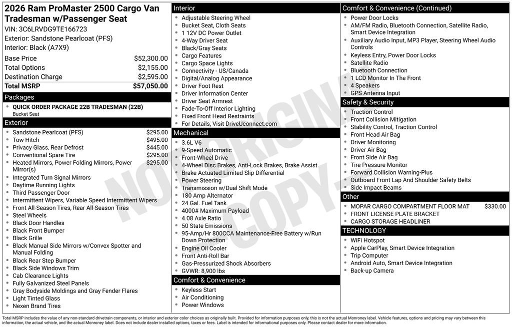 New 2026 RAM ProMaster 2500 image 3