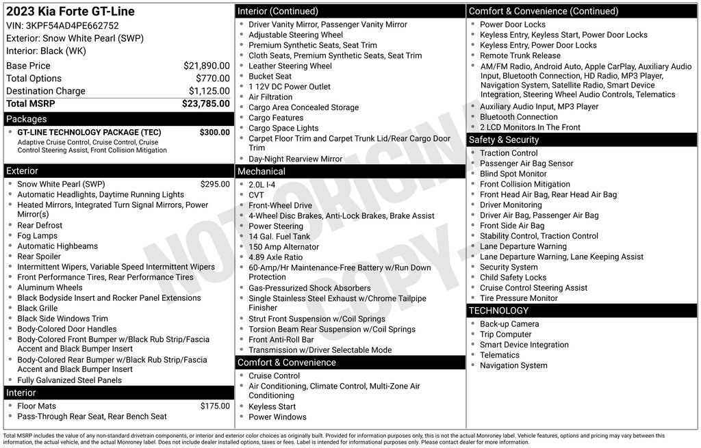 Used 2023 Kia Forte GT-Line w/ GT-Line Technology Package image 7