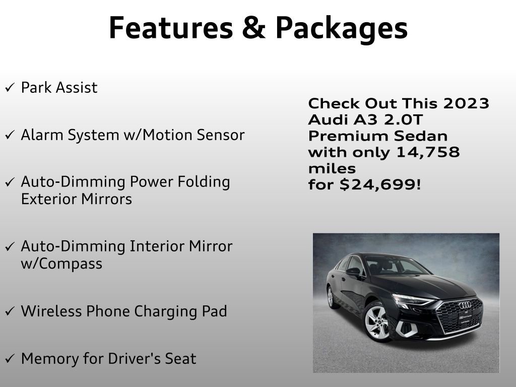Used 2023 Audi A3 2.0T Premium w/ Convenience Package FWD image 12