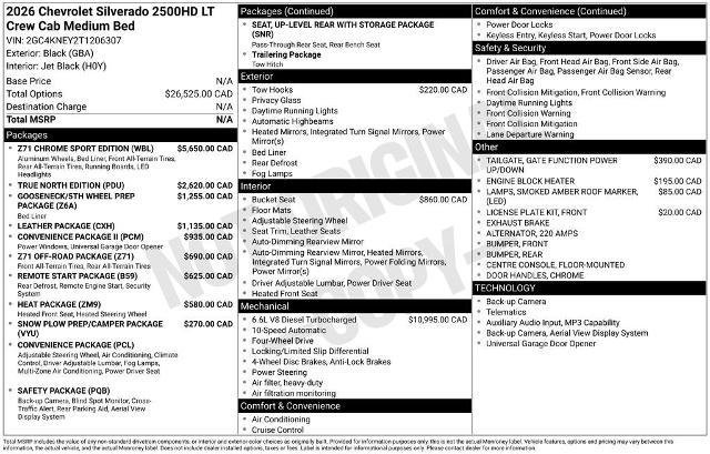 New 2026 Chevrolet Silverado 2500 LT w/ Z71 Chrome Sport Edition AWD/4WD image 2