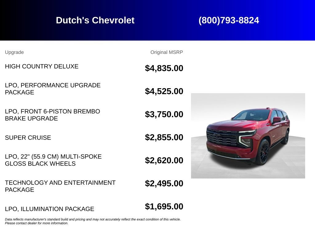 Used 2025 Chevrolet Tahoe High Country AWD/4WD image 6