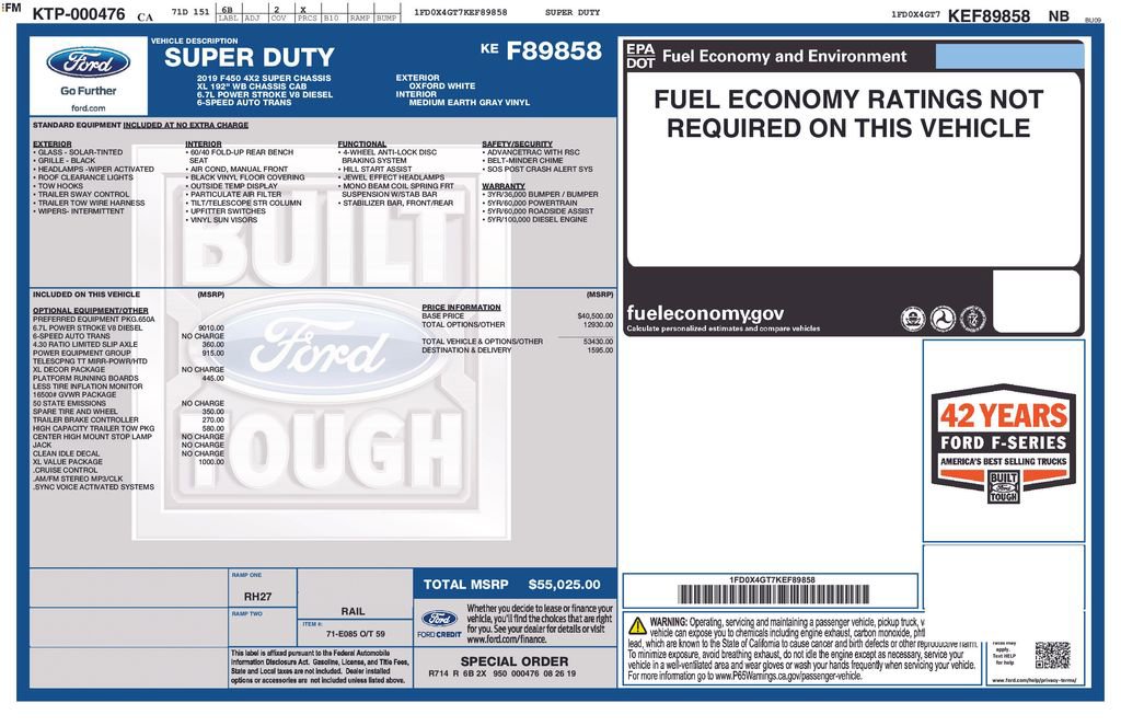 Used 2019 Ford F450 XL w/ XL Value Package image 2