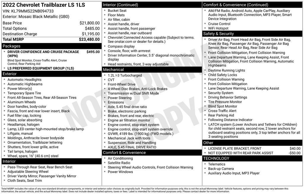 Used 2022 Chevrolet TrailBlazer LS FWD image 27