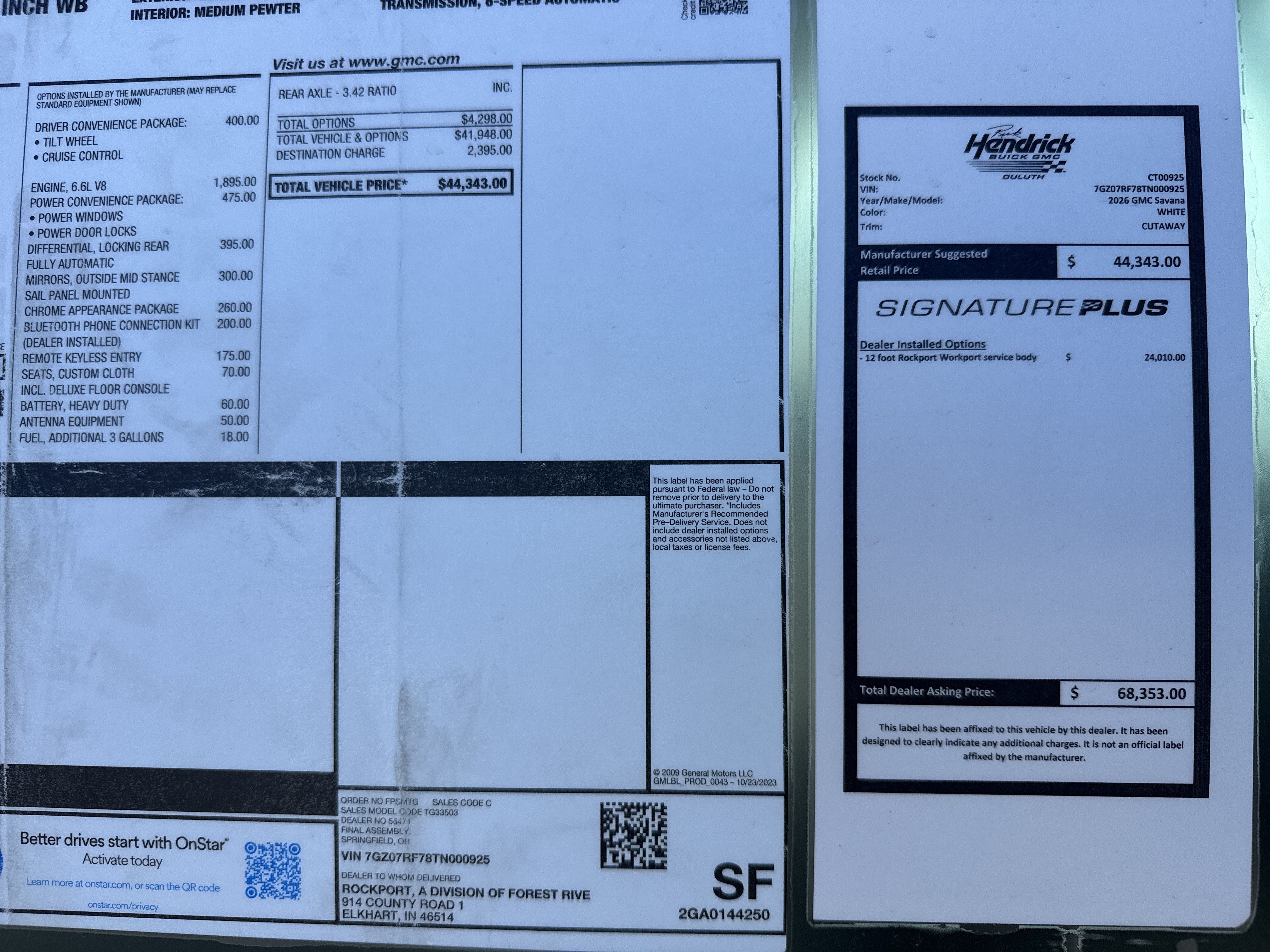 New 2026 GMC Savana 3500 w/ Power Convenience Package RWD image 39