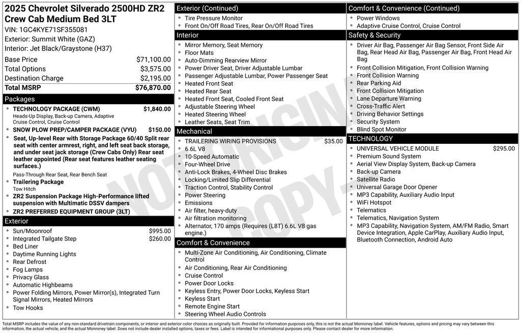 Used 2025 Chevrolet Silverado 2500 ZR2 w/ Technology Package AWD/4WD image 38