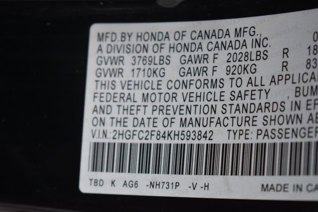 Used 2019 Honda Civic Sport image 34