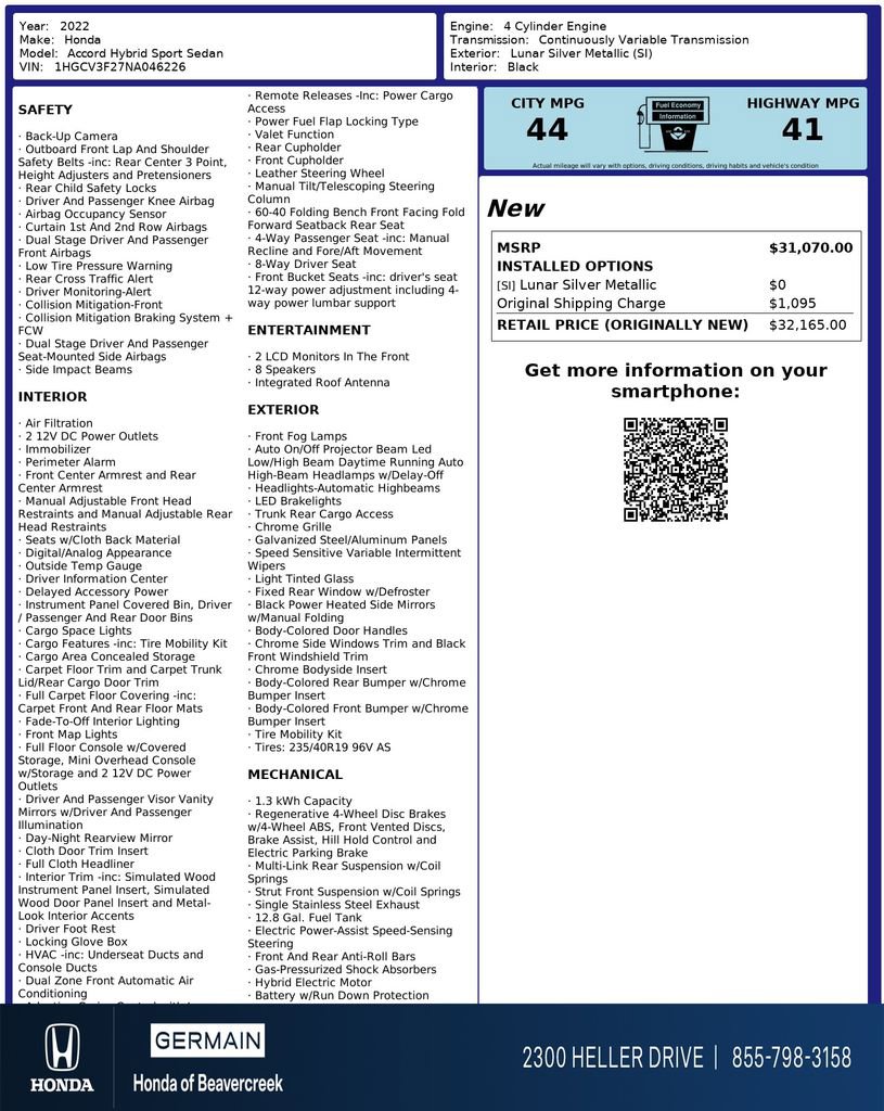 Used 2022 Honda Accord Sport image 31