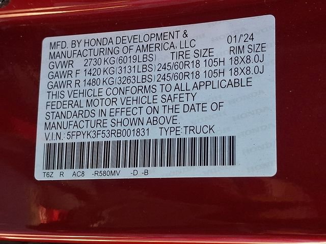 Used 2024 Honda Ridgeline RTL image 28