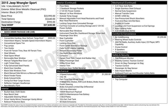 Used 2015 Jeep Wrangler Sport image 11