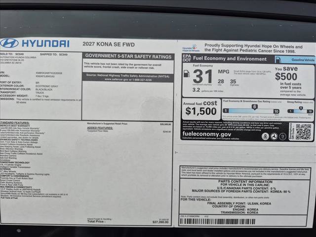 New 2027 Hyundai Kona SE FWD image 17