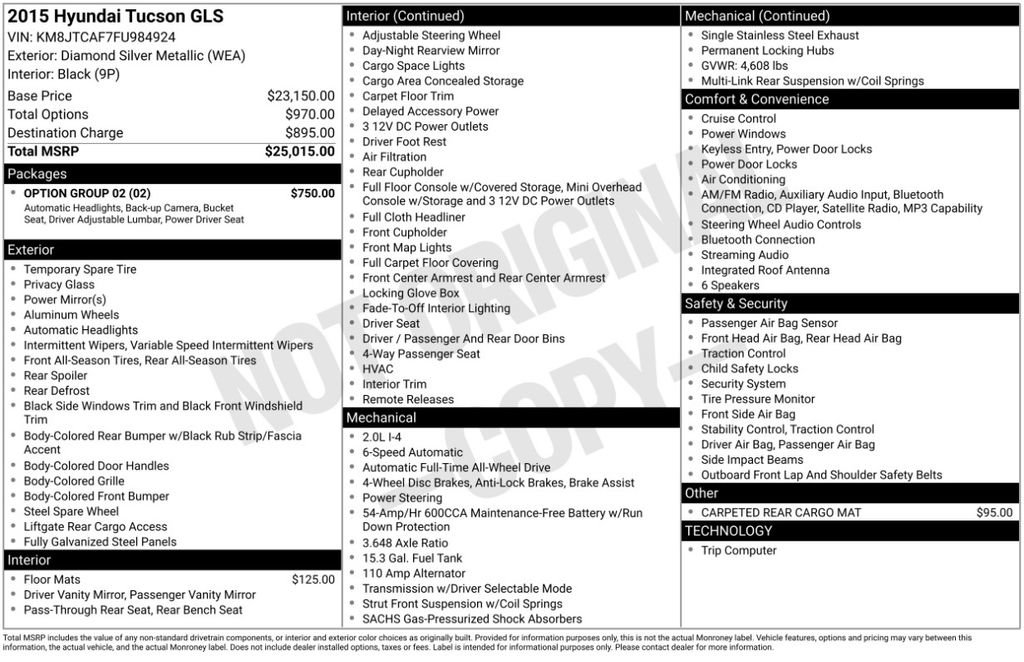 Used 2015 Hyundai Tucson GLS w/ Option Group 02 AWD/4WD image 6
