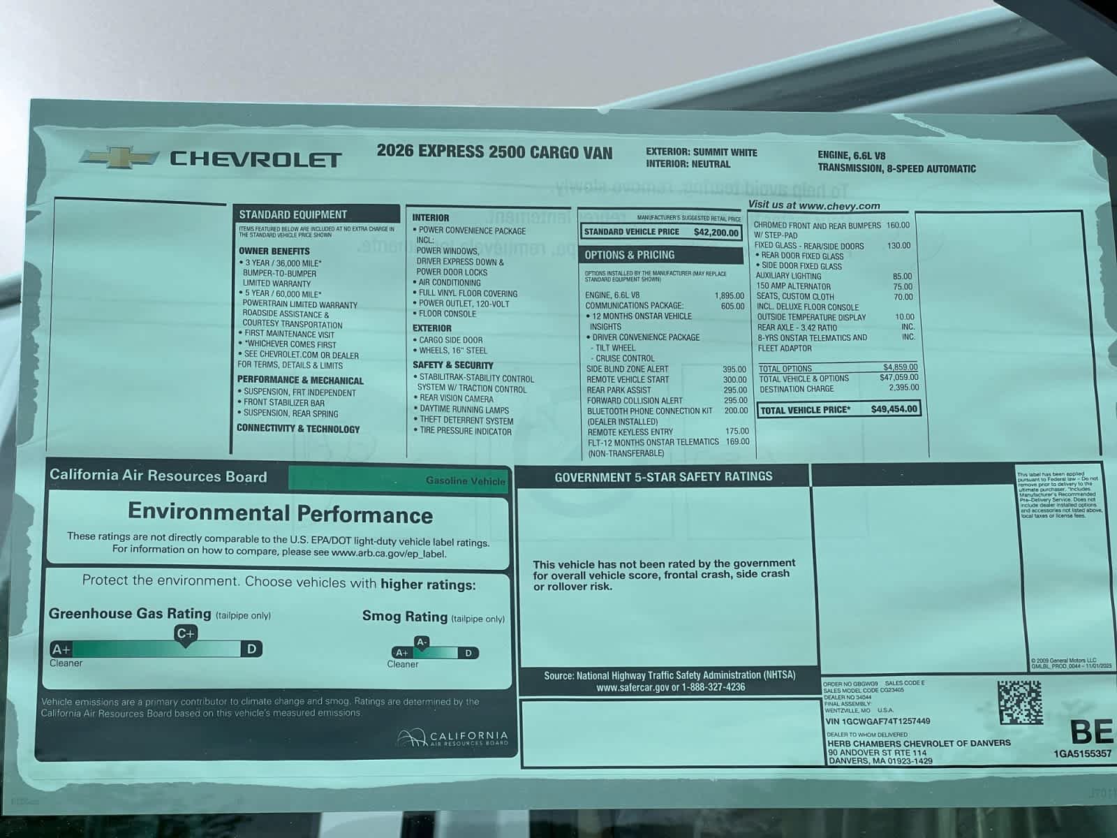 New 2026 Chevrolet Express 2500 w/ Communications Package RWD image 13