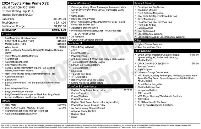 Certified 2024 Toyota Prius Prime FWD image 36