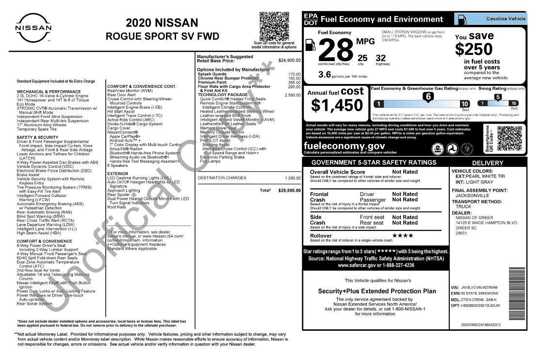 Used 2020 Nissan Rogue Sport SV w/ Technology Package FWD image 6