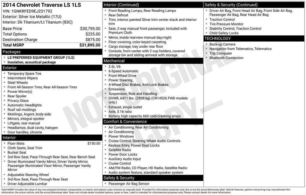 Used 2014 Chevrolet Traverse LS image 10