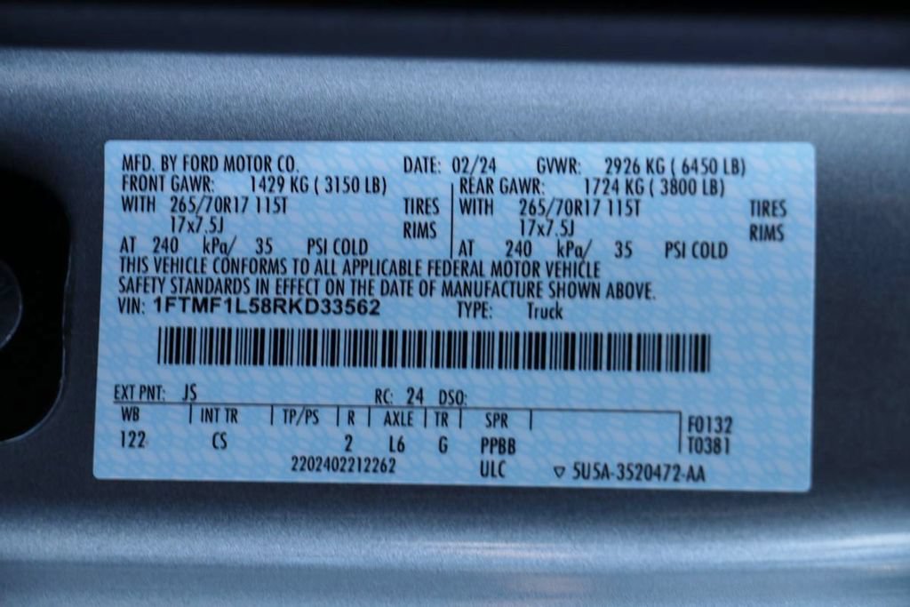 Certified 2024 Ford F150 XL w/ Equipment Group 103A High AWD/4WD image 30