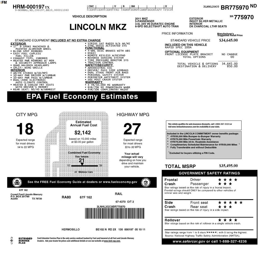 Used 2011 Lincoln MKZ FWD image 33