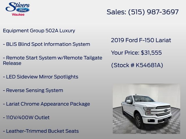 Used 2019 Ford F150 Lariat w/ Equipment Group 502A Luxury AWD/4WD image 8
