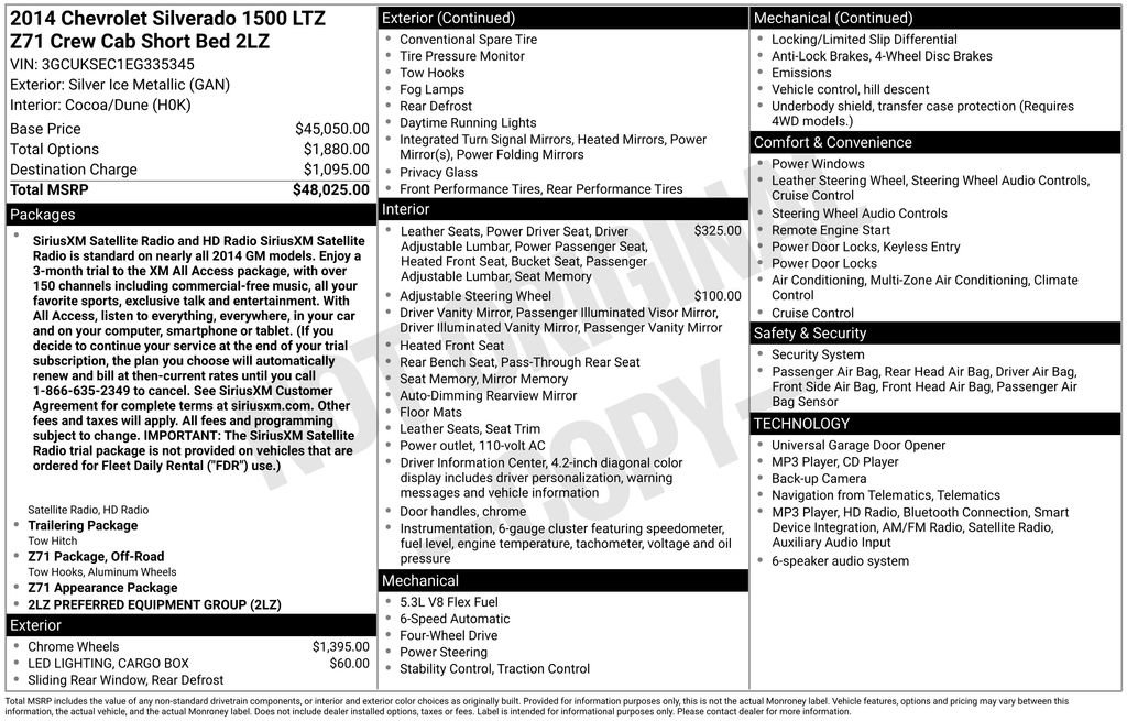 Certified 2014 Chevrolet Silverado 1500 LTZ Z71 AWD/4WD image 19