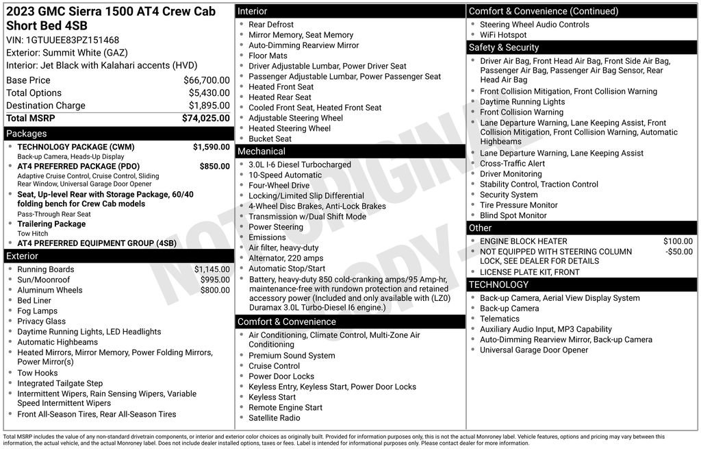 Used 2023 GMC Sierra 1500 AT4 w/ Technology Package AWD/4WD image 49