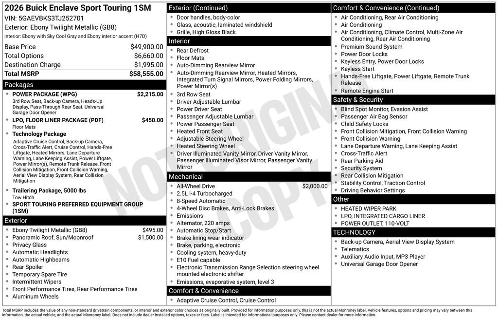 New 2026 Buick Enclave Sport Touring w/ Power Package image 48